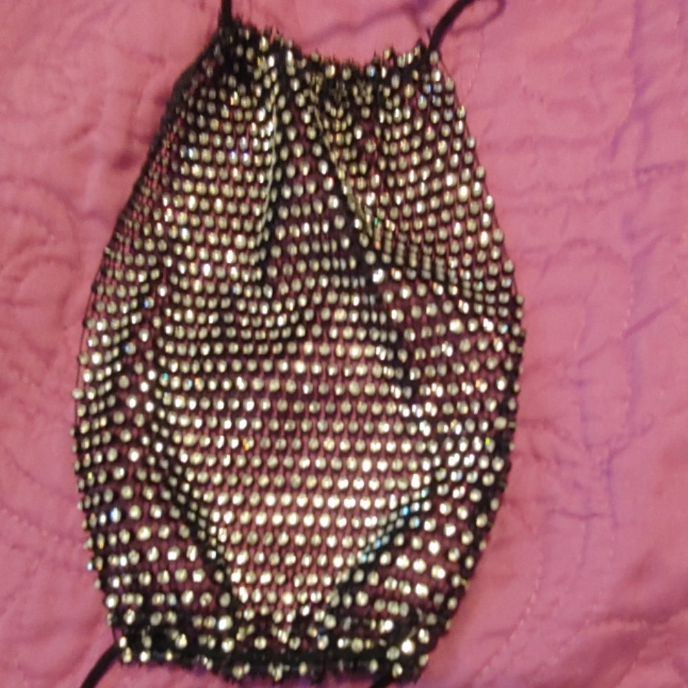 Silver bedazzled facemask